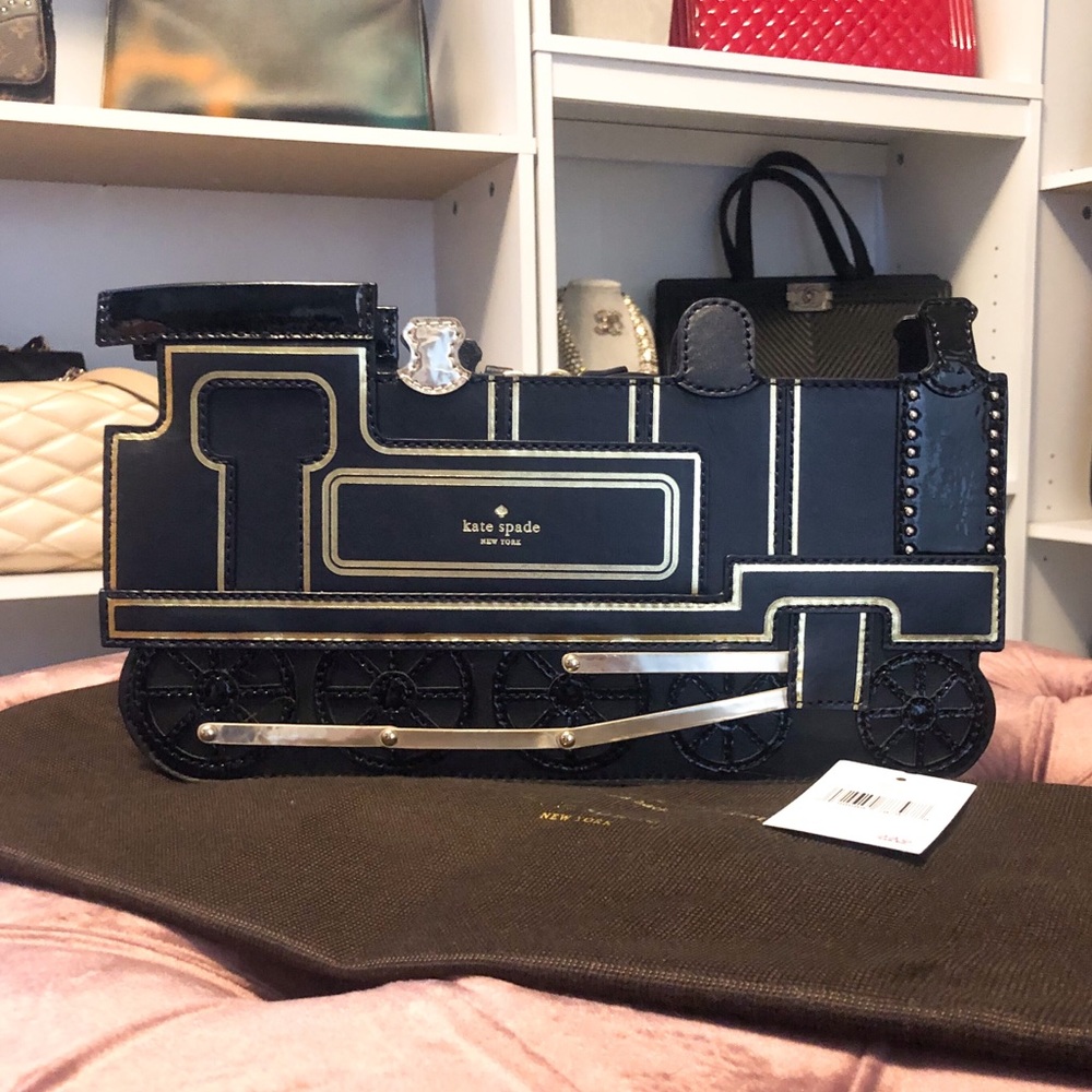 Kate Spade All Aboard Train Railroad Clutch Bag